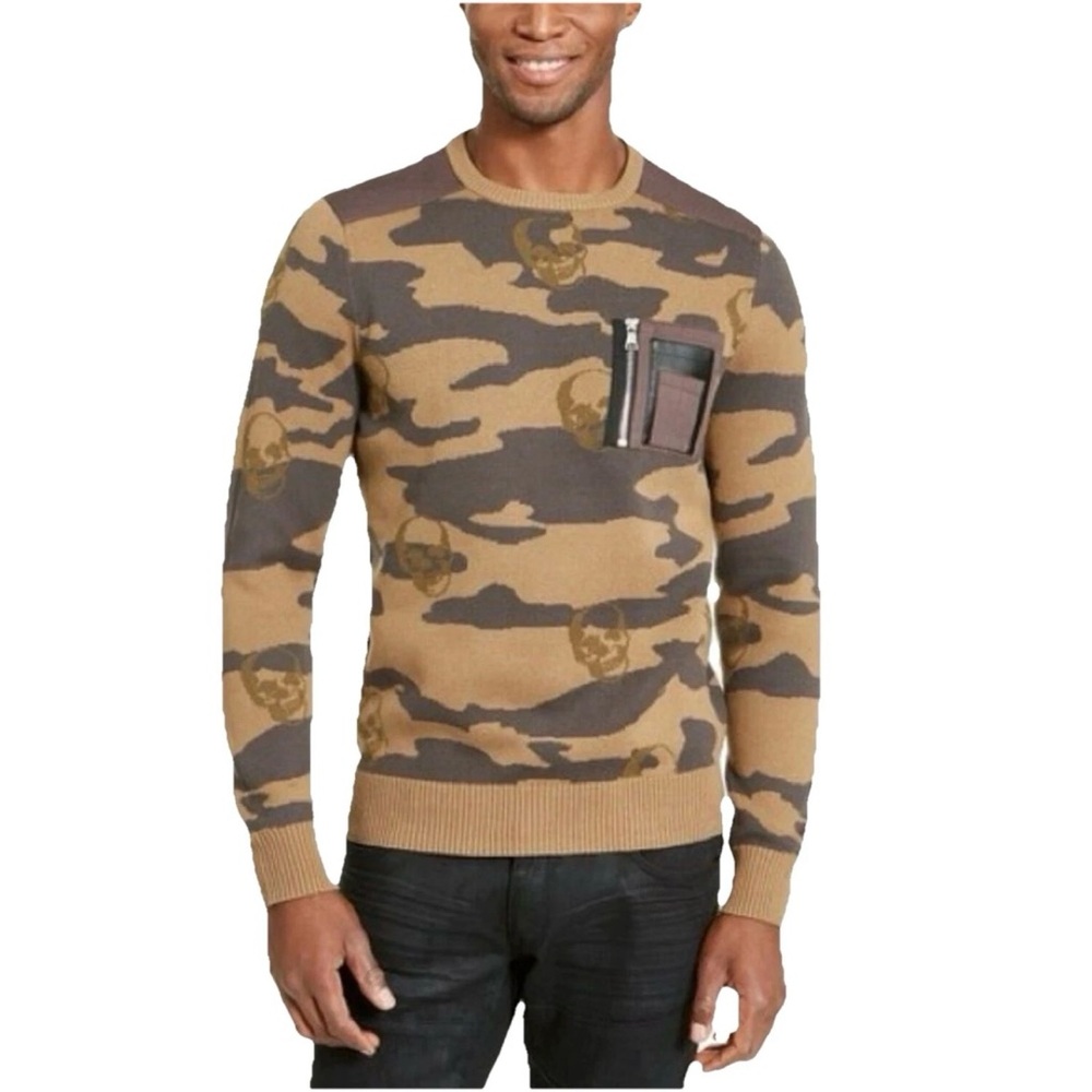 INC International Concepts Skull Camo Sweater Size XL